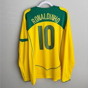 Brazil 2004 Ronaldinho home longsleeve jersey